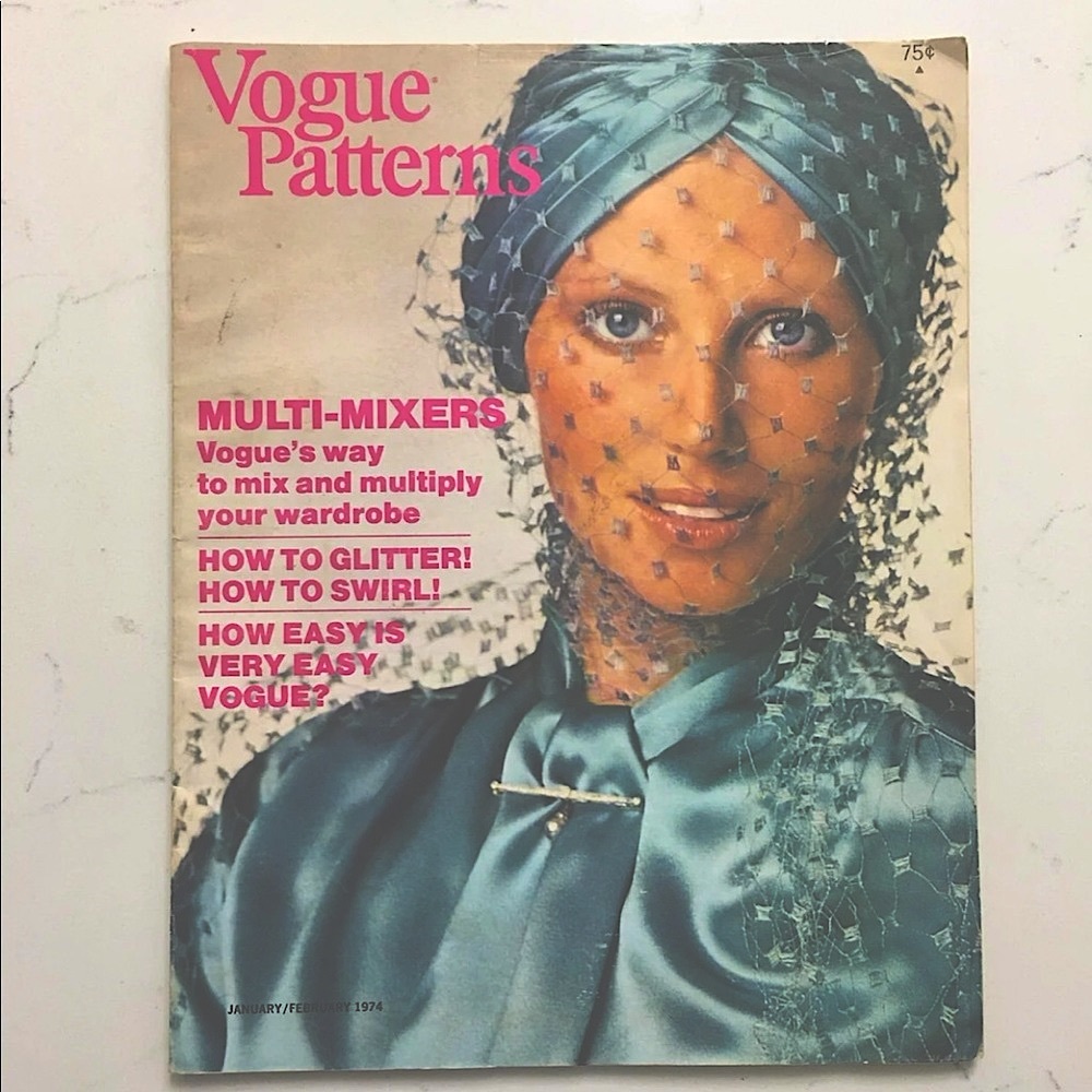 VOGUE 1974 Pattern magazine Jan Feb Linda Houston